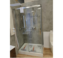 Комплект душевой уголок CEZARES DUET SOFT-AH-1-120/80-C-Cr-SALE с поддоном выставочный образец