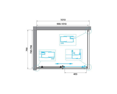 Душевой уголок BelBagno UNO-195-AH-1-100/80-C-Cr