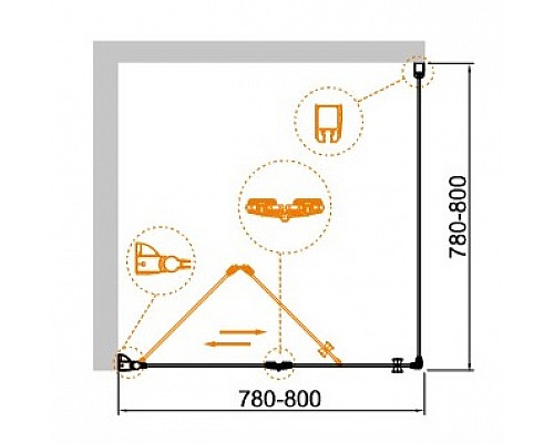 Душевой уголок CEZARES ECO-O-AS-1-80-C-Cr