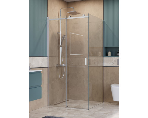 Душевой уголок BelBagno SOFT_CLOSE-2-A-1-100-C-Cr профиль хром, стекло прозрачное