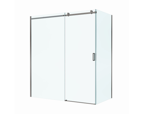 Душевой уголок BelBagno SOFT_CLOSE-2-AH-1-180/80-C-GM профиль оружейная сталь, стекло прозрачное
