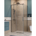 Душевой уголок BelBagno SOFT_CLOSE-1-AH-1-100/90-C-GM профиль оружейная сталь, стекло прозрачное