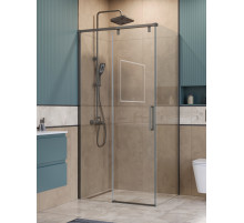 Душевой уголок BelBagno SOFT_CLOSE-1-AH-1-100/90-C-GM профиль оружейная сталь, стекло прозрачное