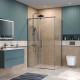 Душевой уголок BelBagno SOFT_CLOSE-1-AH-1-110/80-C-GM профиль оружейная сталь, стекло прозрачное