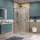 Душевой уголок BelBagno SOFT_CLOSE-2-A-1-100-C-GM профиль оружейная сталь, стекло прозрачное