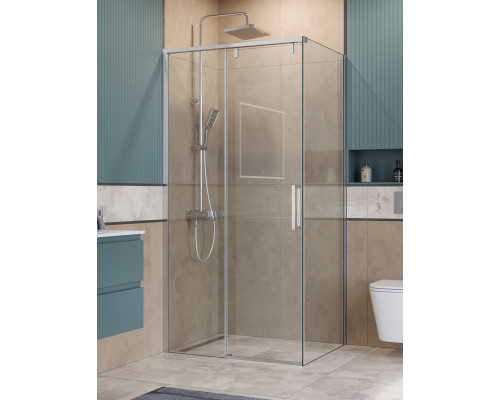 Душевой уголок BelBagno SOFT_CLOSE-1-AH-1-100/90-C-Cr профиль хром, стекло прозрачное