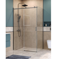 Душевой уголок BelBagno SOFT_CLOSE-2-AH-1-130/90-C-GM профиль оружейная сталь, стекло прозрачное