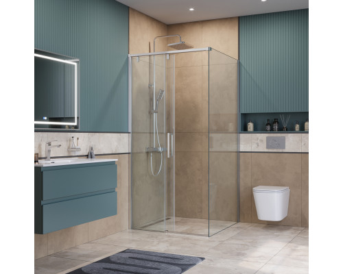 Душевой уголок BelBagno SOFT_CLOSE-1-A-1-100-C-Cr профиль хром, стекло прозрачное