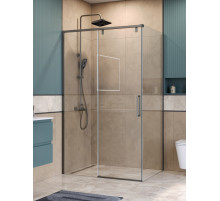 Душевой уголок BelBagno SOFT_CLOSE-1-AH-1-120/80-C-GM профиль оружейная сталь, стекло прозрачное