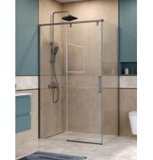 Душевой уголок BelBagno SOFT_CLOSE-1-AH-1-120/80-C-GM профиль оружейная сталь, стекло прозрачное