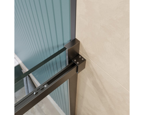 Душевой уголок BelBagno SOFT_CLOSE-2-AH-1-180/90-C-GM профиль оружейная сталь, стекло прозрачное