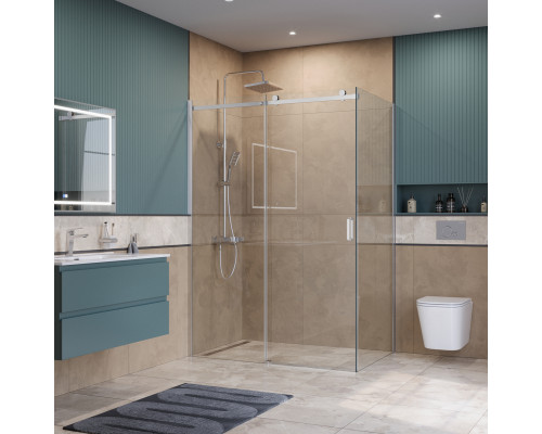 Душевой уголок BelBagno SOFT_CLOSE-2-AH-1-140/80-C-Cr профиль хром, стекло прозрачное