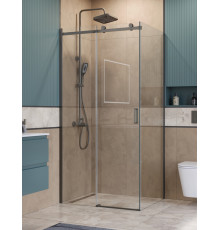 Душевой уголок BelBagno SOFT_CLOSE-2-AH-1-110/90-C-GM профиль оружейная сталь, стекло прозрачное