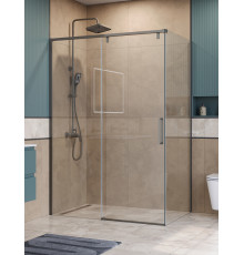Душевой уголок BelBagno SOFT_CLOSE-1-AH-1-130/80-C-GM профиль оружейная сталь, стекло прозрачное
