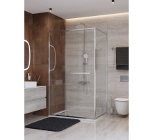 Душевой уголок CEZARES LUX-AH-FS-11-120/80-C-CR, 120х80 см, профиль хром глянцевый, стекло прозрачное