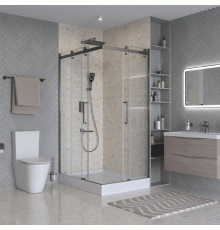 Душевой уголок BelBagno MARINO-2-AH-2-120/90-C-GM 120х90, профиль оружейная сталь, стекло прозрачное