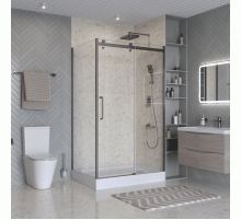 Душевой уголок BelBagno MARINO-2-AH-1-110/100-C-GM 110х100 см, профиль оружейная сталь, стекло прозрачное