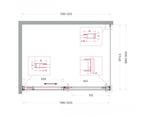 Душевой уголок BelBagno SOFT_CLOSE-1-AH-1-120/90-C-Cr профиль хром, стекло прозрачное