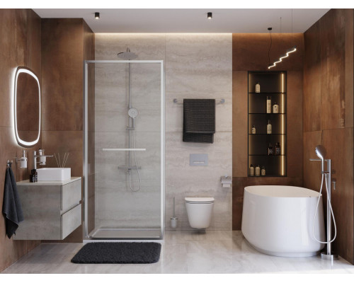 Душевой уголок CEZARES LUX-AH-FS-1-90/100-C-CR, 90х100 см, профиль хром глянцевый, стекло прозрачное