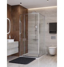 Душевой уголок CEZARES LUX-AH-FS-11-100/80-C-CR, 100х80 см, профиль хром глянцевый, стекло прозрачное