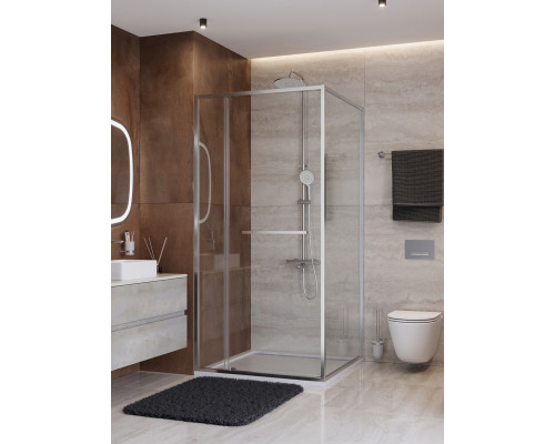 Душевой уголок CEZARES LUX-AH-FS-11-100/80-C-CR, 100х80 см, профиль хром глянцевый, стекло прозрачное