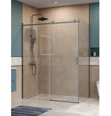 Душевой уголок BelBagno SOFT_CLOSE-2-AH-1-160/80-C-GM профиль оружейная сталь, стекло прозрачное