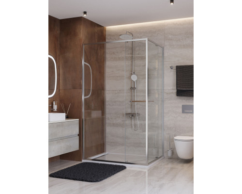 Душевой уголок CEZARES LUX-AH-FS-11-110/80-C-CR, 110х80 см, профиль хром глянцевый, стекло прозрачное