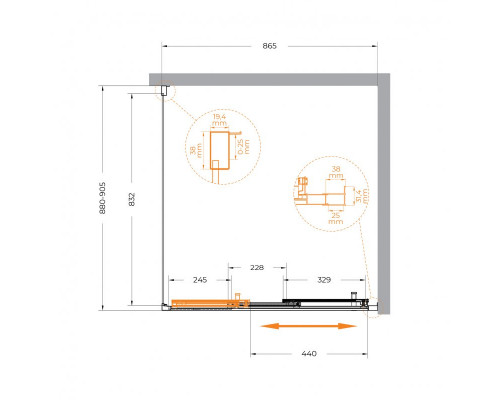 Душевой уголок CEZARES MOLVENO-AF-31-90-C-GM-IV