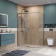 Душевой уголок BelBagno SOFT_CLOSE-2-AH-1-140/100-C-GM профиль оружейная сталь, стекло прозрачное