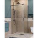 Душевой уголок BelBagno SOFT_CLOSE-2-AH-1-100/80-C-GM профиль оружейная сталь, стекло прозрачное