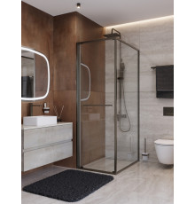 Душевой уголок CEZARES LUX-AH-FS-1-70/100-C-GM, 70х100 см, профиль оружейная сталь, стекло прозрачное