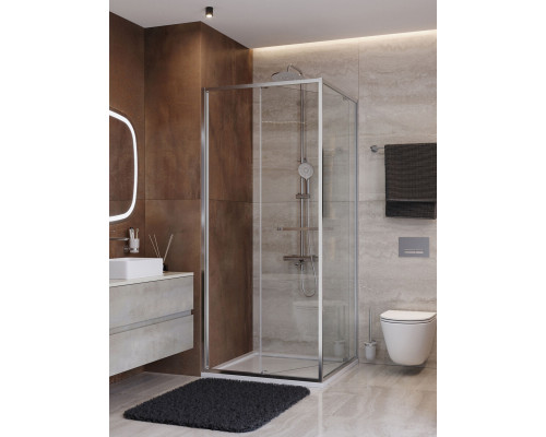 Душевой уголок CEZARES LUX-AH-FS-1-90/100-C-CR, 90х100 см, профиль хром глянцевый, стекло прозрачное