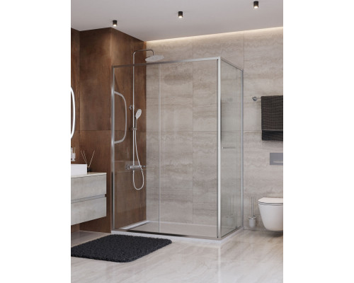 Душевой уголок CEZARES LUX-AH-FS-11-130/100-C-CR, 130х100 см, профиль хром глянцевый, стекло прозрачное