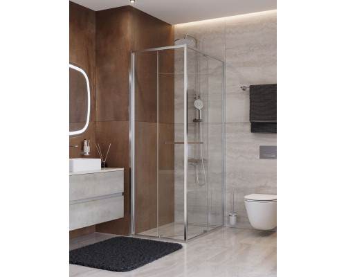 Душевой уголок CEZARES LUX-AH-FS-1-80/100-C-CR, 80х100 см, профиль хром глянцевый, стекло прозрачное