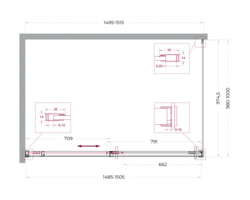 Душевой уголок BelBagno SOFT_CLOSE-1-AH-1-150/100-C-Cr профиль хром, стекло прозрачное