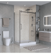 Душевой уголок BelBagno MARINO-2-AH-1-120/100-C-GM 120х100 см, профиль оружейная сталь, стекло прозрачное