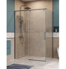 Душевой уголок BelBagno SOFT_CLOSE-1-AH-1-160/100-C-GM профиль оружейная сталь, стекло прозрачное