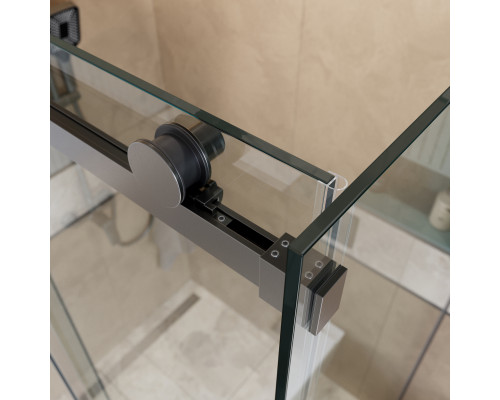 Душевой уголок BelBagno SOFT_CLOSE-2-AH-1-120/80-C-GM профиль оружейная сталь, стекло прозрачное
