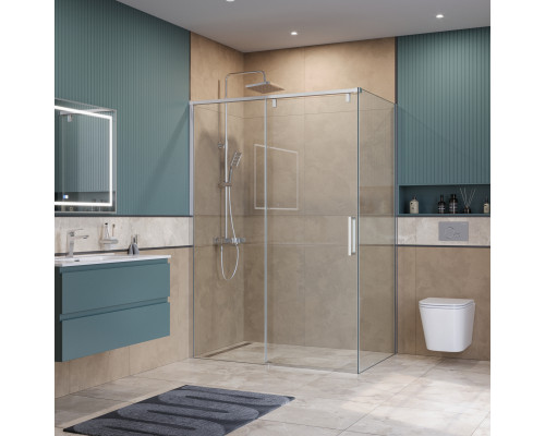 Душевой уголок BelBagno SOFT_CLOSE-1-AH-1-140/100-C-Cr профиль хром, стекло прозрачное
