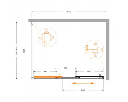 Душевой уголок CEZARES MOLVENO-AHF-31-120/90-C-BORO-IV