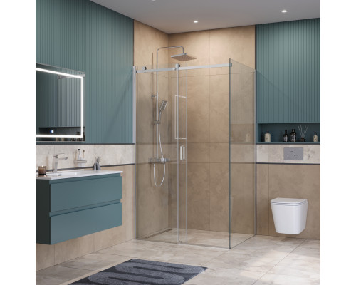 Душевой уголок BelBagno SOFT_CLOSE-2-AH-1-120/80-C-Cr профиль хром, стекло прозрачное