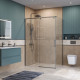 Душевой уголок BelBagno SOFT_CLOSE-1-AH-1-130/80-C-GM профиль оружейная сталь, стекло прозрачное