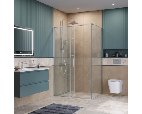 Душевой уголок BelBagno SOFT_CLOSE-1-AH-1-110/90-C-Cr профиль хром, стекло прозрачное