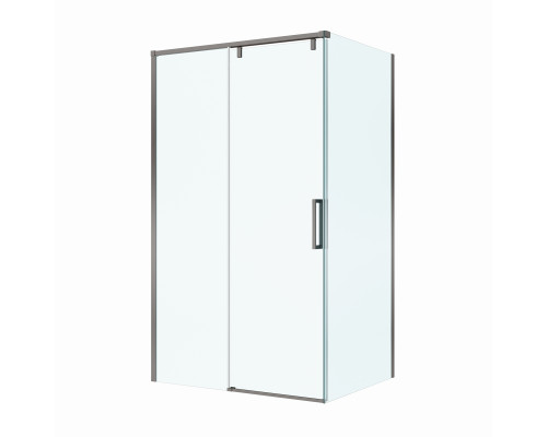 Душевой уголок BelBagno SOFT_CLOSE-1-AH-1-110/80-C-GM профиль оружейная сталь, стекло прозрачное