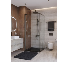 Душевой уголок CEZARES LUX-AH-FS-1-90/100-C-GM, 90х100 см, профиль оружейная сталь, стекло прозрачное