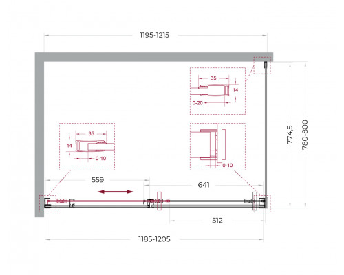 Душевой уголок BelBagno SOFT_CLOSE-1-AH-1-120/80-C-Cr профиль хром, стекло прозрачное