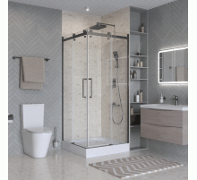 Душевой уголок BelBagno Marino-2-A-2-90-C-GM 90x90, профиль оружейная сталь, стекло прозрачное