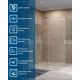 Душевой уголок BelBagno SOFT_CLOSE-2-AH-1-160/90-C-Cr профиль хром, стекло прозрачное