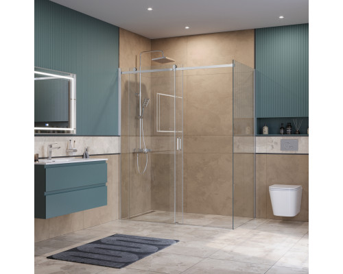 Душевой уголок BelBagno SOFT_CLOSE-2-AH-1-160/90-C-Cr профиль хром, стекло прозрачное