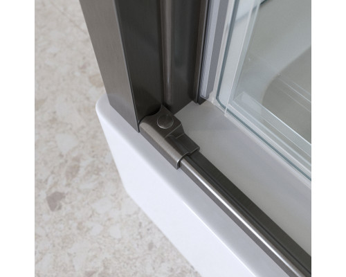 Душевой уголок BelBagno MARINO-2-AH-1-150/100-C-GM 150х100 см, профиль оружейная сталь, стекло прозрачное